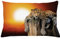 ABAKUHAUS afrikanisch Kissenbezug, Safari Leopard auf Baum, Wasser und Schmutz resistent Stoff Digital Druck Für den Innen oder Außen Bereich, 65 x 40 cm, Orange Braun