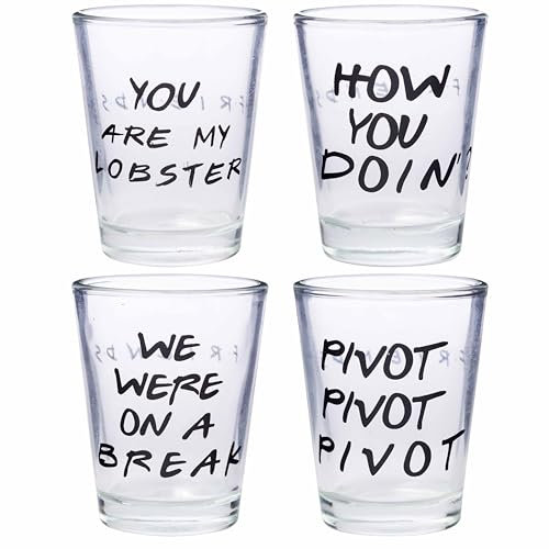 Silver Buffalo Friends Iconic Quotes Only Lot de 4 mini verres 42,5 g