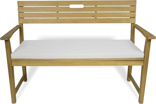 Rollmayer Bankkissen Bankauflage Sitzkissen Bankpolster Auflage für Bänke in Haus und Garten Kollektion Vivid, 1 Stück (Weiß 1, 140x40x4cm)