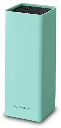 Echtwerk Universal-Messerblock Square, Messerhalter, Küchenmesser-Organizer, praktischer Messerständer, platzsparende Messeraufbewahrung mit Borsteneinsatz, flexibel bestückbar, hellblau, 30 cm