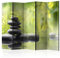 decomonkey Paravent Raumteiler Innen Spa Zen 225x172 cm 5 Teilig Beidseitig Room Divider Wall Raumteiler Stehend Trennwand Sichtschutz Spanische Wand Sichtschutzwand Wohnzimmer Holz Pflanzen Stein
