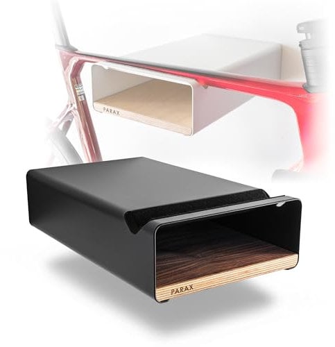 PARAX Fahrradhalter - Wandhalterung für Fahrrad - Indoor Fahrrad Aufbewahrung - Fahrrad Aufhängung aus Aluminium & Holz - Fahrradträger Walnuss - L