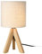 lux.pro Tischleuchte 'Koblenz' E14 Max. 40W Tripod Tischlampe Leinenschirm und Holzfüße Nachttischlampe Beige