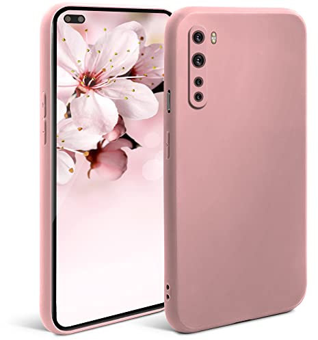 Moozy Minimalist Series Silikon Hülle für OnePlus Nord, Rose Beige - Mattes Finish, Dünne, Weiche TPU-Handyhülle Schutzhülle