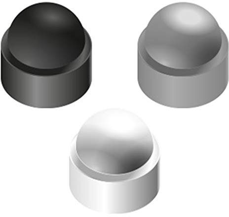 Bricoloco Bouchon en nylon pour couvrir écrous et vis à tête hexagonale. Capuchons de protection hexagonaux. M10, noir