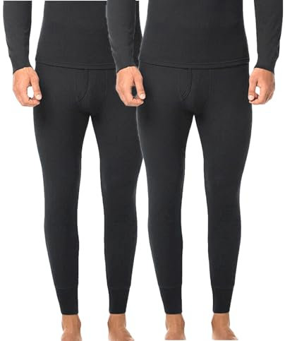 BestSale247 2er Pack Herren Thermo Unterhose Lang Skiunterwäsche Thermounterwäsche (Schwarz / 2 Stück, 4XL)