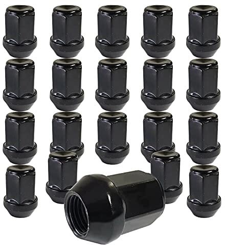 TRACER 20 schwarze Radmuttern Kegelbund geschlossen M14x1,5 kompatibel mit Chrysler, Ford, Land Rover, Opel