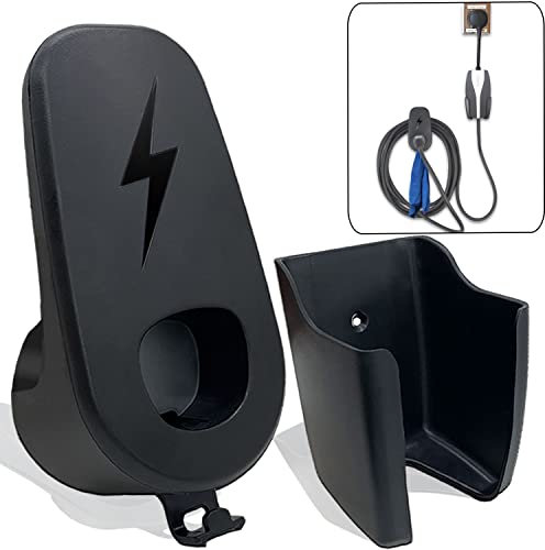 KENPENRI Charging Cable Organizers Compatible with Tesla Model 3, Y, S & X - Wall Mount Connector Holder with Chassis Bracket for Tesla Standard Mobile Charger