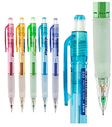 Lot de 6 porte-mines assortis de 0,5 mm avec gomme Kawaii 2B - Fournitures scolaires et de bureau