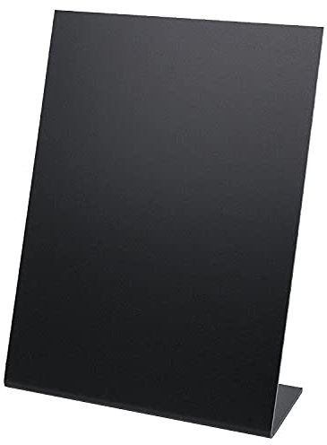 HMF 46432 Tischaufsteller Kreidetafel | L-Aufsteller | DIN A5 | Schwarz