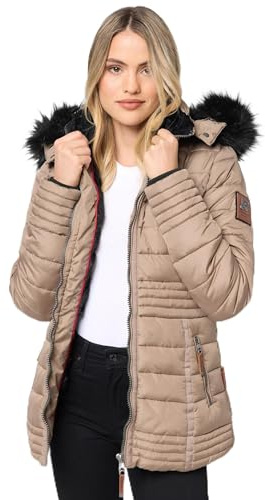 Navahoo warme Damen Winter Jacke Steppjacke mit Teddyfell B900