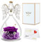 Miofula Ewige Rose im Engel Figur Geschenke für Mama, Handgefertigte Forever Rose Engel Geschenke für Frauen, Engel Geschenke für Mutter Oma zum Geburtstag Weihnachten Muttertag Valentinstag Jahrestag