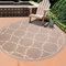 SANAT Outdoor Teppich Wetterfest - Für Innen- und Außenbereich - Wasserabweisend für Balkon, Terrasse, Garten, Küche, Bad oder Wohnzimmer - Beige, 200 cm Rund