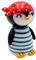 Dekohelden24 LED Nachtlicht - Pinguin als Pirat/L/B/H ca. 7,7 x 8,2 x 12,0 cm, mit Timer, inkl. 3 Batterien (Typ LR 44, 1,5V)