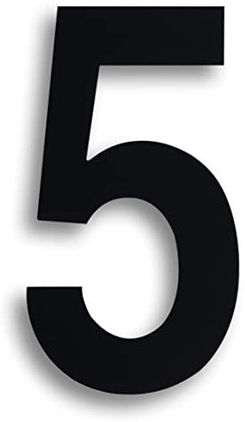 Ywonoby 3D Mailbox Numbers 3 Inch(7.5 cm) Self Adhesive Stainless Metal House Numbers Stickers for Door Numbers, Address Numbers, Black(5)