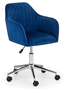 Julian Bowen Kahlo Bürodrehstuhl, Samt, Blau/Chrom