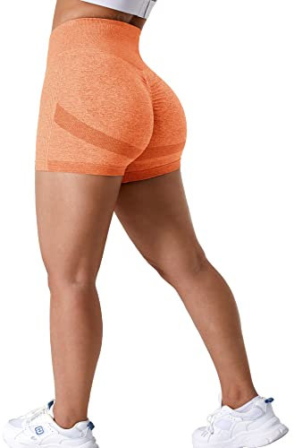 ZAAYO Sport Scrunch Butt Shorts 3.5 Blickdicht Sporthose Gym Fitnesshose Kurz Hose Orange Medium