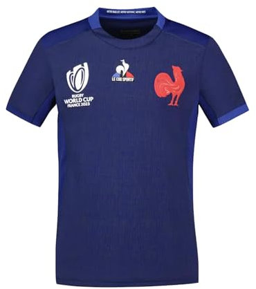Le Coq Sportif FFR XV Maillot Replica CDM Enfant pblue, T-Shirt Manches Courtes Enfant, pblue Intense/pblue,