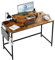 Qretiv Small Space Computer Desk - 110cm Wide Wooden Workstation Desk for Home Office, PC, Gaming & Study with Storage & Corner Protectors