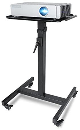 Adjustable Video Projector Stand on Wheels - Portable Floor Table with Caster Wheels & Height Adjustment for Easy Mobility, Perfect for Presentations & Meetings - Moveable Laptop Trolley Included!