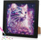 Lxmsja 5D DIY Diamond Painting Kinder Katze Tiere, Diamant Painting Bilder Kinder Erwachsene, Diamond Painting Mädchen mit Rahmen, Mädchen Geschenke 4-13 Jahre, Arts Craft für Home Wand Decor