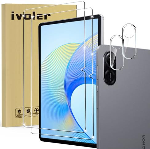 ivoler Pack de 2 Verre Trempé pour Honor Pad X9, avec 2 pièces Caméra Arrière Protecteur, Film de Protection d’écran - Anti Rayures - sans Bulles - Ultra Résistant Dureté 9H Glass