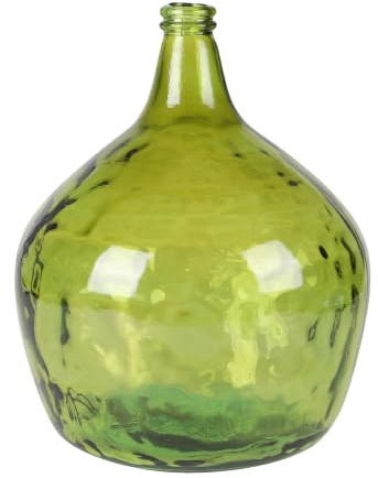 NATURAL LIVING Vase Dame Jeanne 16L Emeraude en Verre Recycle D29CM X H42CM
