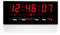 TruWare Just Camp Wanduhr Digital Groß LED Uhr mit Kalender Temperaturanzeige Studiouhr für Gewerbe Cafes Kiosk Digitaluhr XL (Rot)