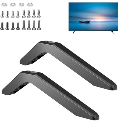 Mineup Pieds de Piédestal de Base TV Universels, Pied TV Universel, Support de Table Smart TV avec Vis, Support TV Universel pour la Plupart des téléviseurs de 32, 40, 49, 50, 55 Pouces
