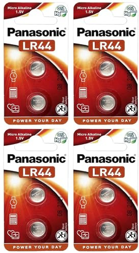 PANASONIC 4 Blister mit 2 Batterien LR44 Micro Alkaline – 1,5 V