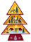 Árbol de Navidad grande rojo con luces LED, fácil montaje y decorativo, ideal para adornar espacios navideños y crear ambiente festivo.