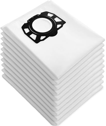Lot de 10 Sacs pour Aspirateur Karcher wd4 wd5 wd6 mv4 mv5 mv6 Sac d'aspirateur lavable pour aspirateur humide et sec