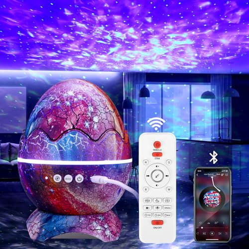 Star Projector Dinosaur Egg Night Light Projector Toy, Bluetooth Speaker Dinosaur Night Light with White Noise and Timer for Bedroom Decor, Dinosaur Gifts Dinosaur Toys for for Boys Age 1-13 Year