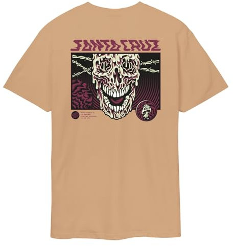 SANTA CRUZ T-Shirt Skateboard Herren Toxic Skull Trikot Herren Taupe Original, sand, Large