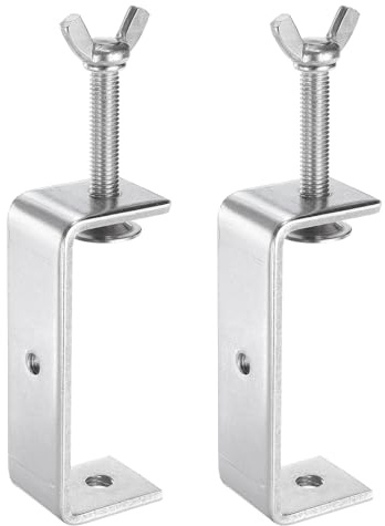 sourcing map 2pcs 304 Stainless Steel C Clamps 3.94 (100mm) Wide Jaw Opening Wood Clamps Metal U Beam Clamp for Woodworking Welding Building Household Mounting