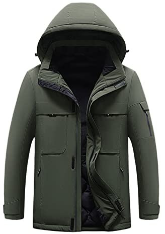 Feelcrag Self Heating Jacket Mens Multi-Heating Zones Electric Coat Heated Gilet Electric Body Warmer for Men Instant Warmth Heating Vest Unisex Winter Hooded Jacket for Men