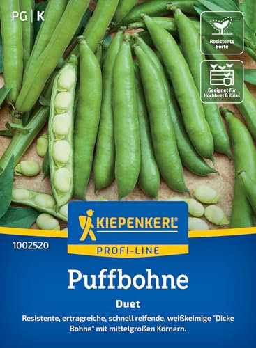 Kiepenkerl Profi-Line Puffbohnensamen Duet 1002520 - Ertragreiche Bohnensamen, resistente Sorte, schnell reifend, loses Saatgut für sonnige Standorte, Bohnen Pflanzen Gemüsesamen