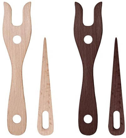 CVDYWDJIE 4 Pezzi di Forchette in Legno, Maglierie di Lana, Strumenti per Maglieria A Mano, Accessori Creativi per Maglieria
