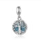 MiniJewelry Sparkling Blue Family Tree of Life Dangle Charm fits Pandora Charms Moments Bracelets