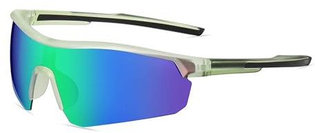 Gafas Ciclismo para Niños 5 a 16 Años, Gafas de Sol Polarizadas Deportivas Adolescentes, Gafas Ciclista UV400 con Almohadillas Nasales y Montura TR90, Gafas Sol Deportivas para Niñas Niños (verde)