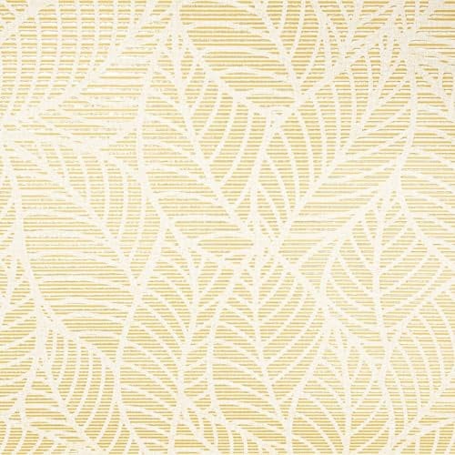 SOPHIE LAURENCE Yellow Floral Leaf Wallpaper – Textured, Glitter Shimmer Effect, Paste The Paper, Ideal for Feature Walls, Living Room, or Lounge (Full Roll)