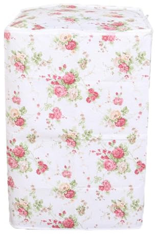 Garneck Coprilavatrice Floreale Protezione Anti-Umidità e Anti-Spruzzi Cerniera Frontale Adatto a Lavatrici Verticali Motivo Primaverili