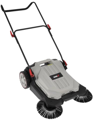 Barredora Dedra DED8802, 3 cepillos, 650 mm de ancho, depósito de 18 l, capacidad: 2600 m2/hora, manillar ajustable, ruedas resistentes, mango ergonómico