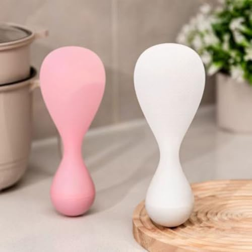 Filteilect Tumbler Rice Spoon Upright Handle For Easy Access Cooking Kitchen Tool In Pink White Blue(PINKISH)
