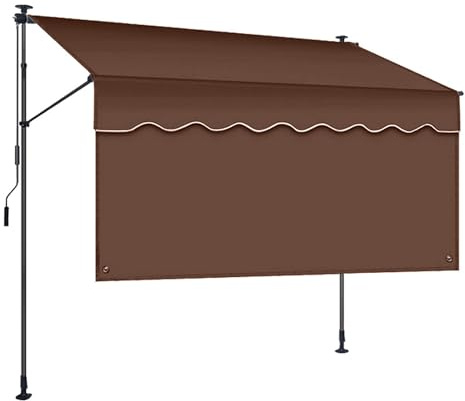 Ausziehbares Aluminium-Sonnenschutzdach mit Kurbel, wasserdicht, verstellbar, Pergola-Abdeckung für Terrasse, Balkon und Café, Anti-UV-Schutz, Teleskop-Gartenschirm