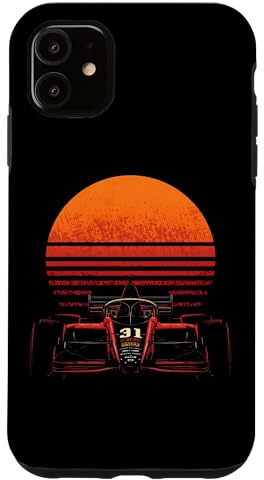 Distress Retro Sunset Race Car For Motorsport Racing Lovers Case for iPhone 11