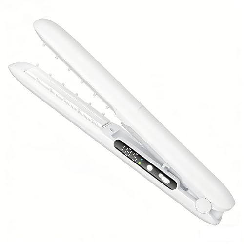 Lurrow Lisseur Sans Fil, Mini De Voyage Lisseur cheveux, Lisseur à Panneaux En Céramique, Lisser Rechargeable Portable à Double Alimentation, Affichage Numérique De La Température, Chauffe Rapide