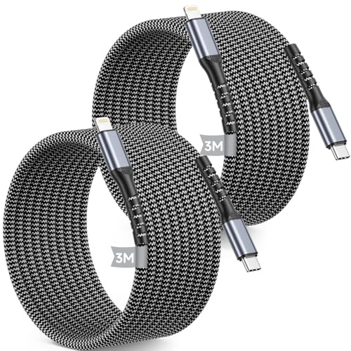 USB C to Lightning Cable 3m+3m, MFi Certified iPhone Charger Cable Fast Charging Nylon Braided USB C Apple Lightning Cable Lead Wire for iPhone 14 13 12 11 Pro Max X XR XS 8 7 6 Plus SE 2000,iPad Mini