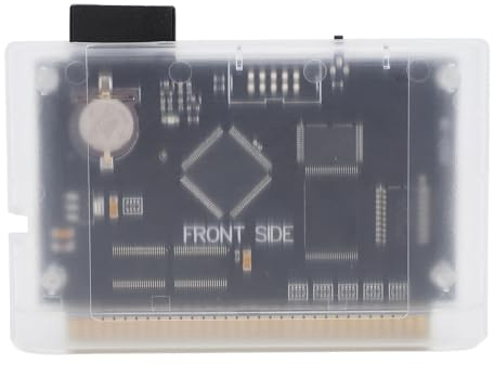 Plyisty Cartuccia di Gioco Carrello Flash retrò per Mega Drive V3.0 Pro, Scheda di Gioco 3000 in 1 per MD1/MD2/MD3/CD-X/32X, Compatibile con Genesis, Mega-Drive, Master System (Bianco trasparente)