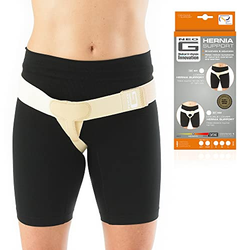 Neo-G Lower Hernia Support for Men and Women - Inguinal Hernia Support - Hernia Belt Reduces Symptoms of Overstrain & Exertion - Truss for Hernia Breathable & Adjustable - L - Right